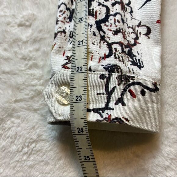 Culture By Krazy Larry Light Denim White W/Floral and Butterfly Shirt/Jacket - Picture 12 of 12